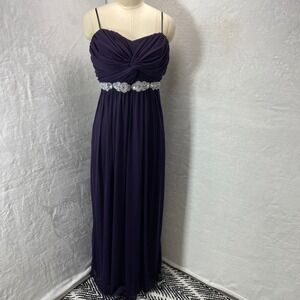 City Triangles Purple Ruched Maxi Dress Size 19 Mother of the Bride Romantic